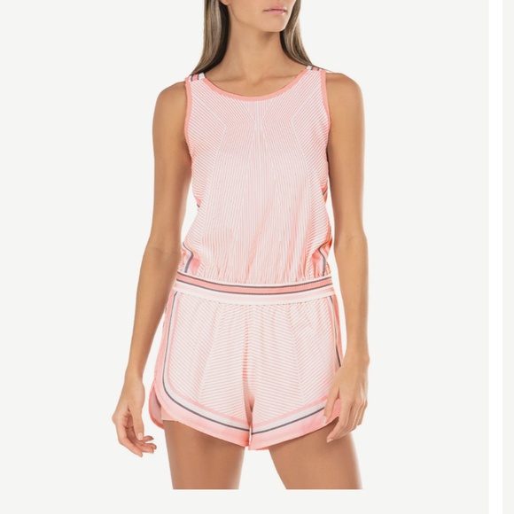 K-Swiss Cross Court Pink Stripe Tennis Romper Size Medium‎ - Picture 1 of 10
